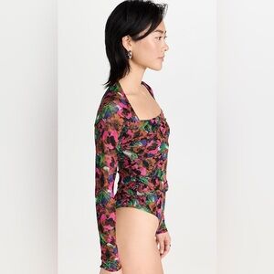 NWT SIZE XXS Misa Los Angeles Floral Bodysuit - Multicolor